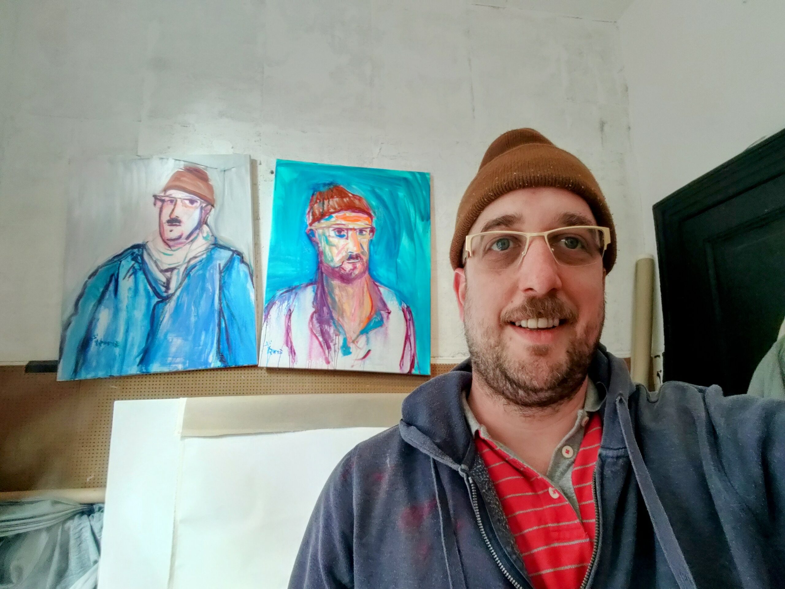 Chef Ernst de Witte with some of his artwork. Photo courtesy of Ernst de Witte.