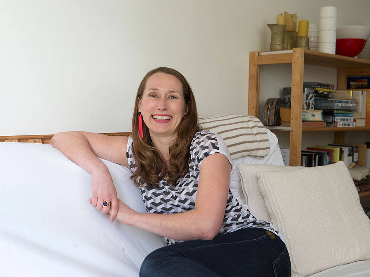 Courtney Johnston in her home. Photo / Mark Mitchell.